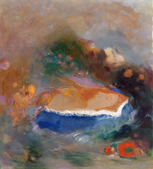 Ophelia with a Blue Wimple in the Water (1900 - 1905) by Odilon Redon