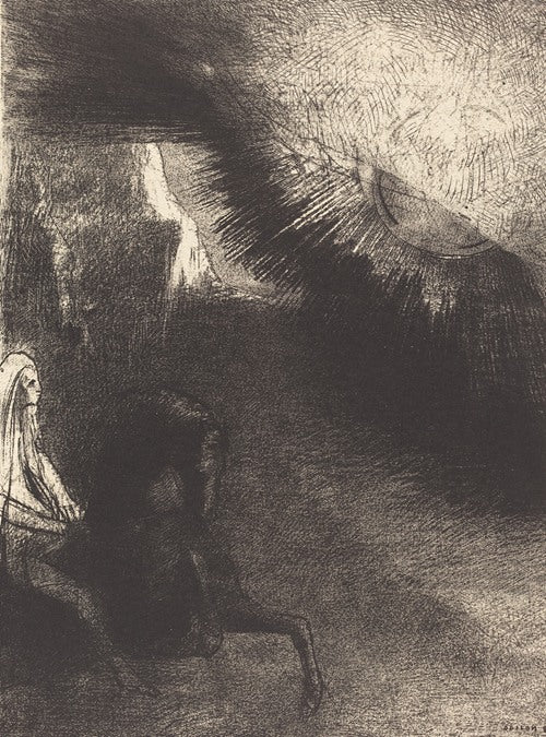 Pélerin du monde sublunaire (Pilgrim of the sublunary world) (1891) by Odilon Redon