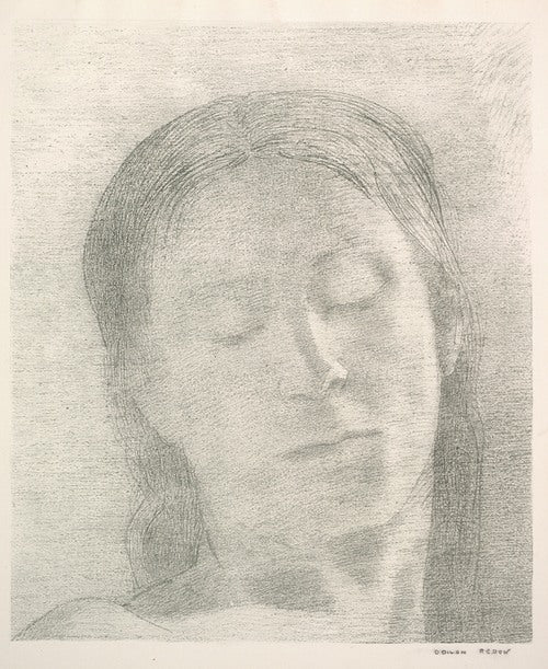 Eyes Closed (1890) by Odilon Redon