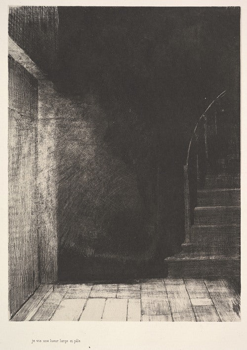 I saw a flash of light, large and pale (1896) by Odilon Redon