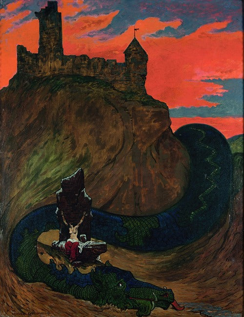 Fantasy Dark Castle Bajka o królewnie i smoku (between 1904 and 1908) by Marian Wawrzeniecki - Digital Download Wall Art