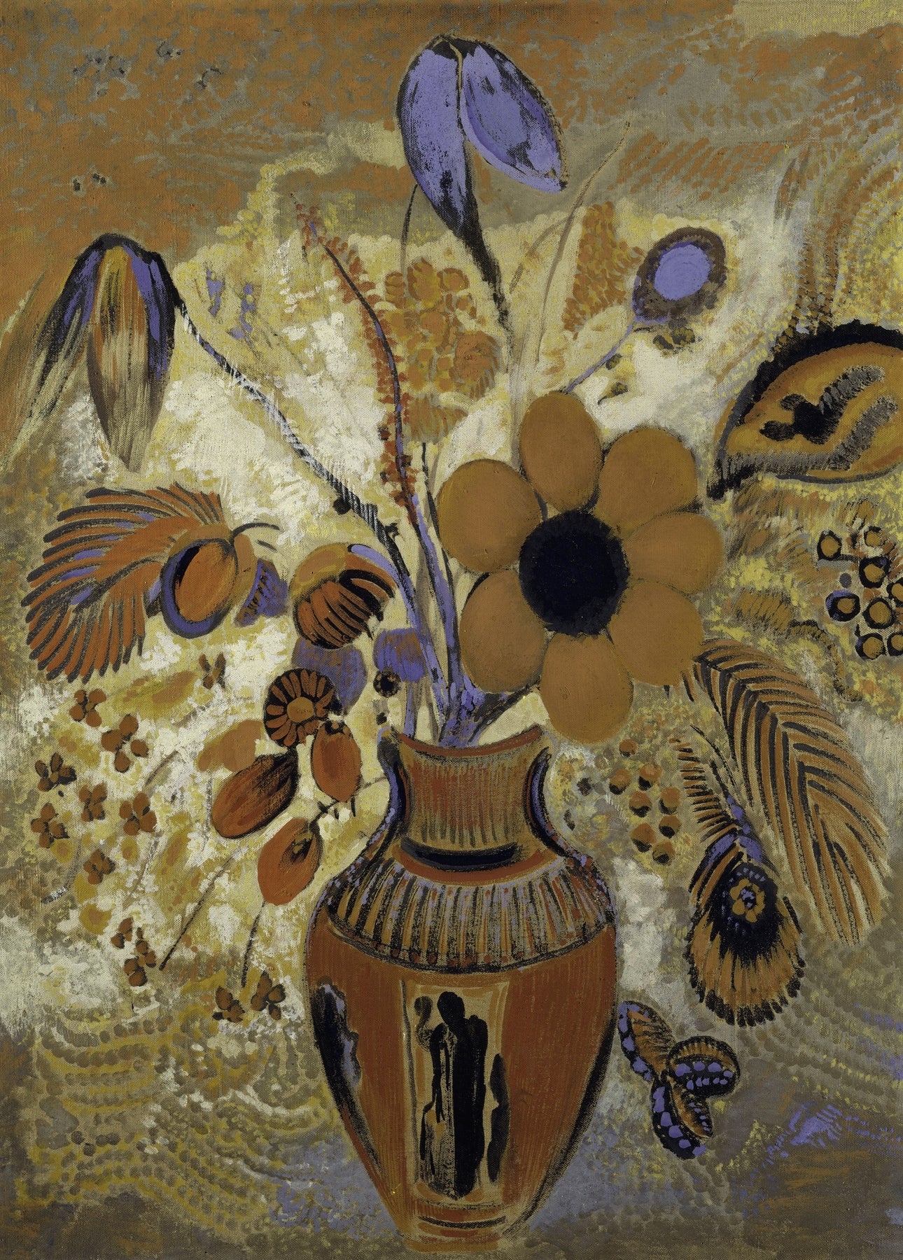 Etruscan Vase with Flowers (1900–1910) by Odilon Redon