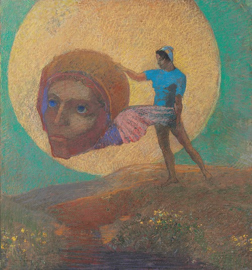 Figure portant une tête ailée (La chute d’lcare) (circa 1876) by Odilon Redon