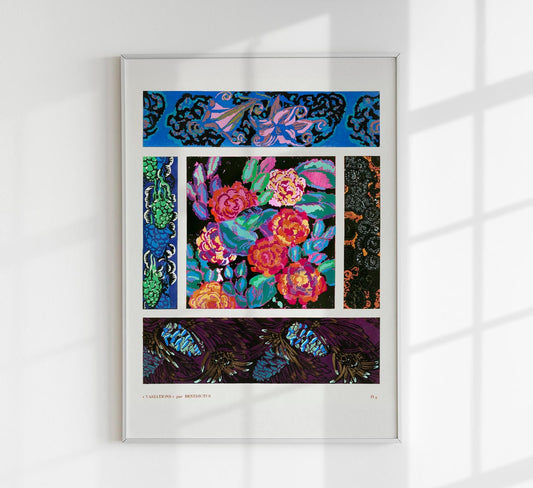 Flower Art Deco Pattern, Variation 9 by Édouard Bénédictus