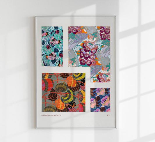 Colorful Vintage Art Deco Pattern, Variation 10 by Édouard Bénédictus