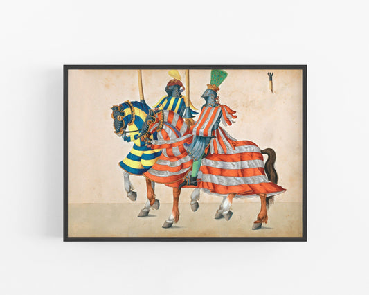 Antique Knight art print | Medieval armor | Renaissance art | Tournament & parades Nuremberg | 16th century art | Modern vintage décor