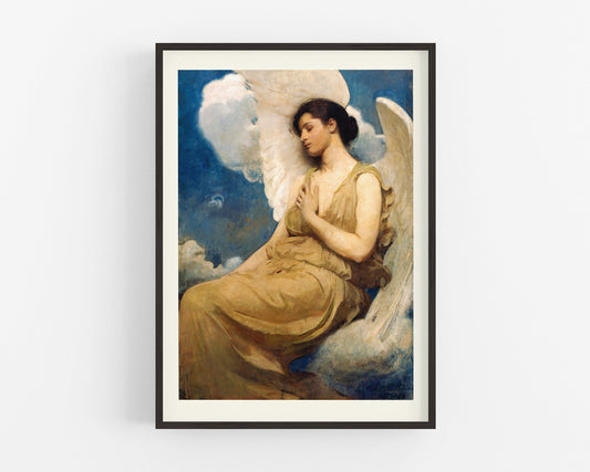 Vintage Angel | Winged figure in clouds | | Art deco art | Abbot Handerson Thayer | Giclée fine art print | Eco-friendly gift
