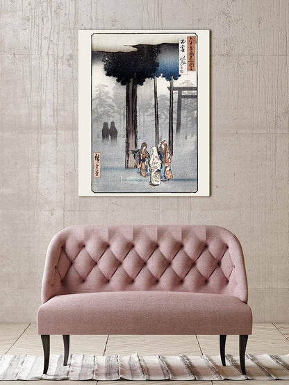 Hotohoto ceremony at the Oyashiro Shrine in Izumi Province by Hiroshige