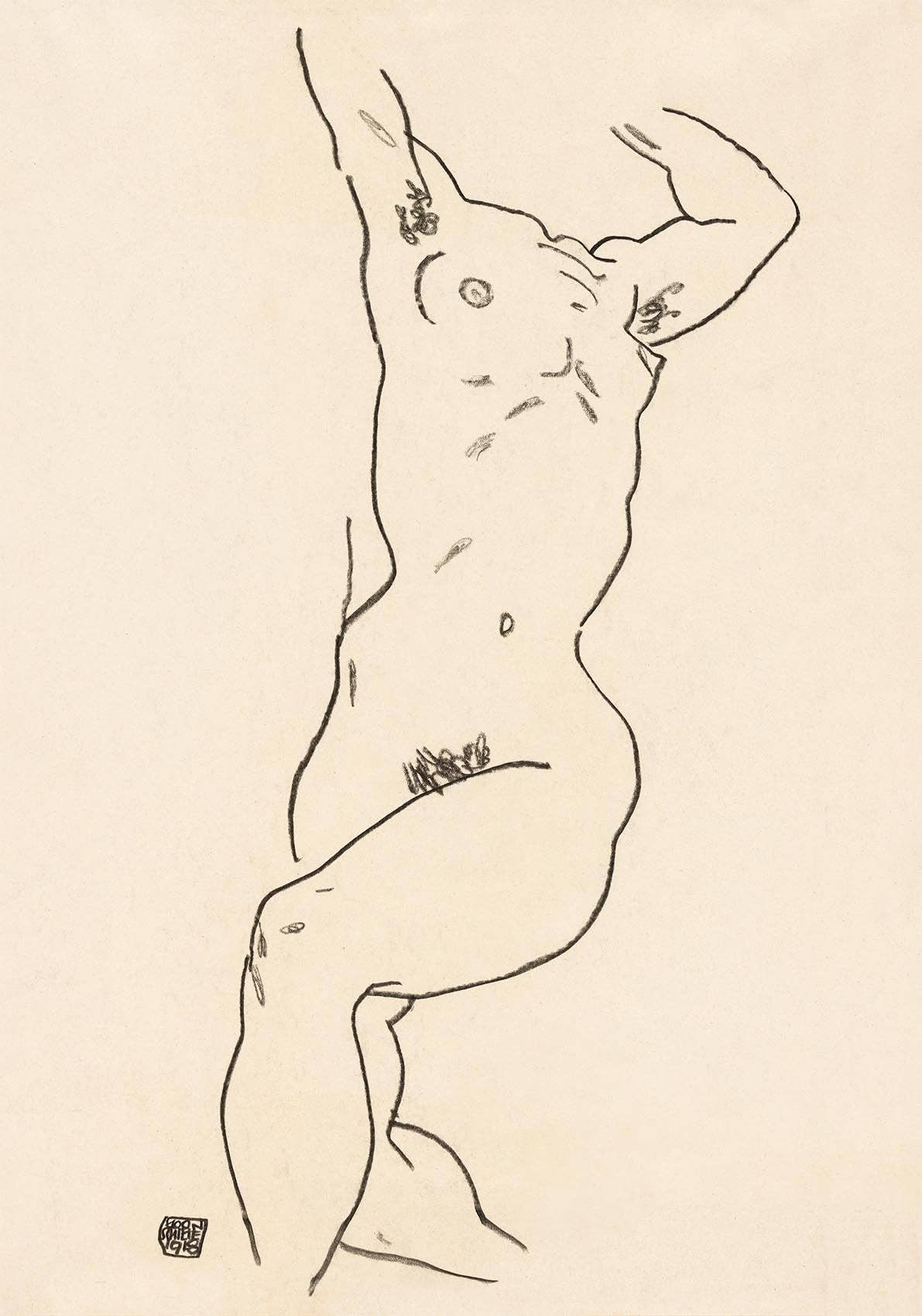 Torso of a Nude by Egon Schiele