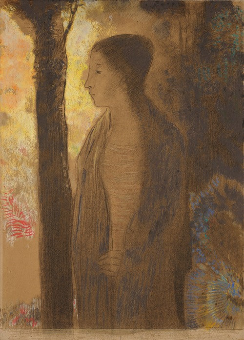 Figure devant un arbre  by Odilon Redon