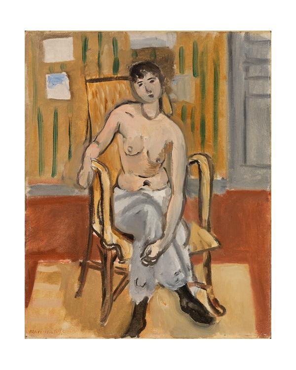 Art Print "Seated Nude in a Tan Room (1918)" by Henri Matisse (1918)