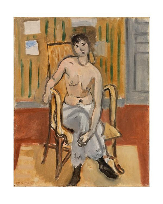 Art Print "Seated Nude in a Tan Room (1918)" by Henri Matisse (1918)