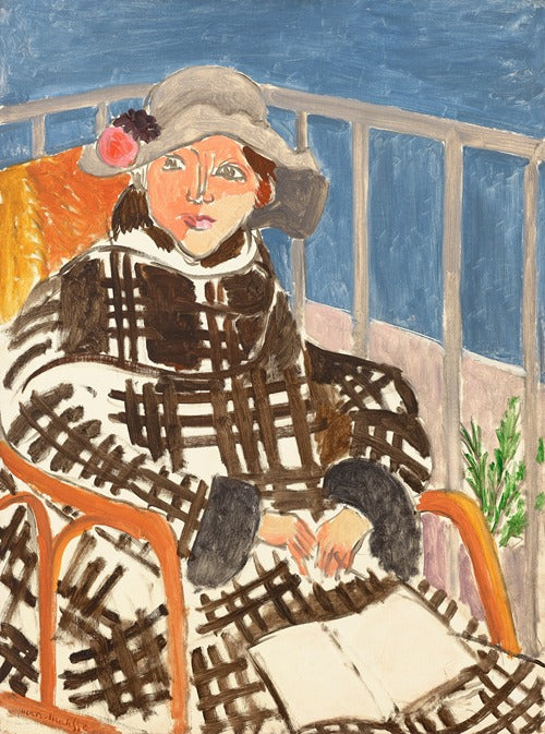 Art Print "Mademoiselle Matisse en manteau écossais (1918)" by Henri (1918)