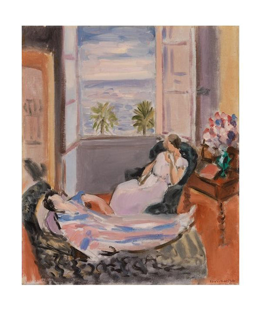 Interior with Two Figures, Open Window (1922)