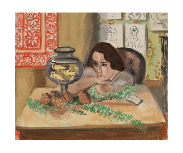 Young Woman before an Aquarium (Jeune fille devant un aquarium) (1921-1922)