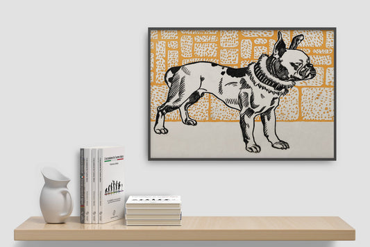 Orange French Bull Dog Art Print