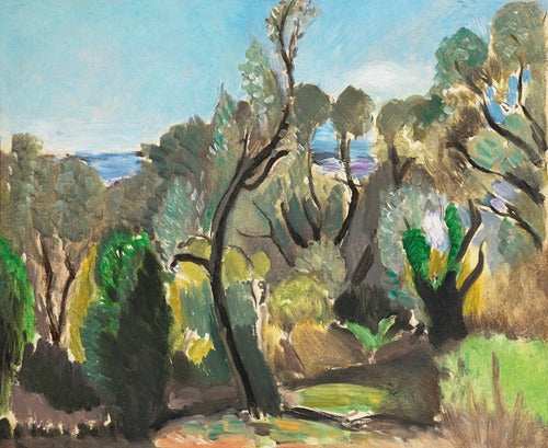 Art Print &quot;Paysage aux environs de Nice ou Les Oliviers Coin du Mont-Boron (1918)&quot; by Henri Matisse (1918)