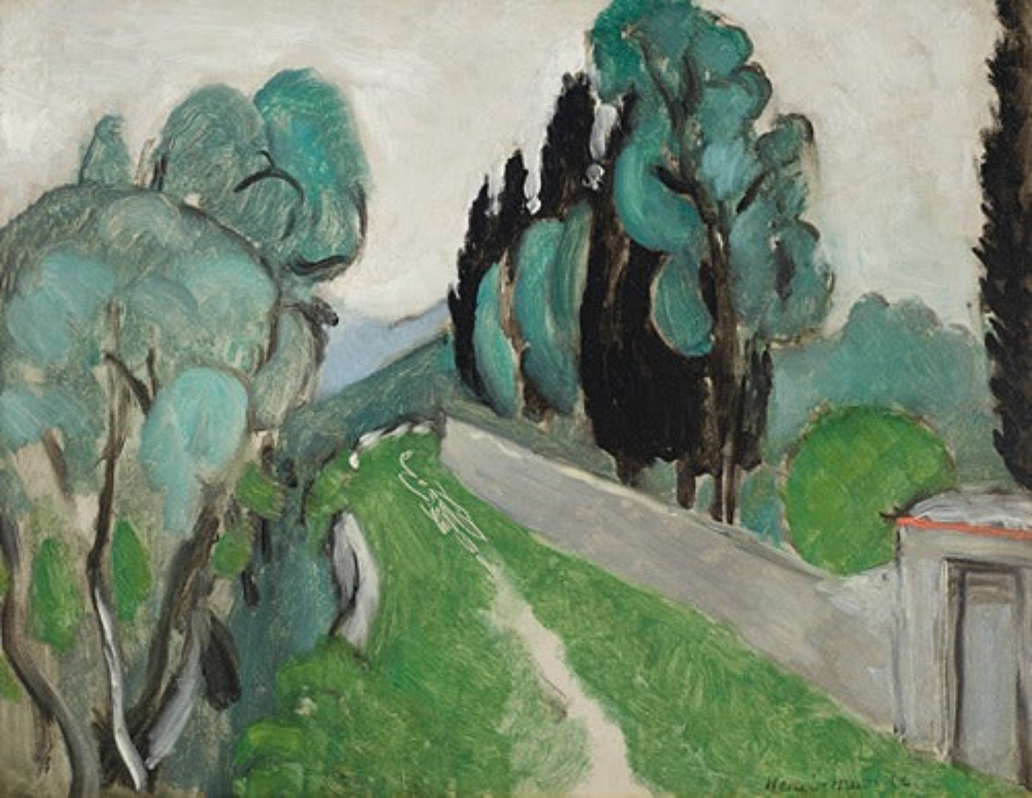 Art Print "Paysage avec cyprès et oliviers aux environs de Nice (1918)" by Henri Matisse (1918)