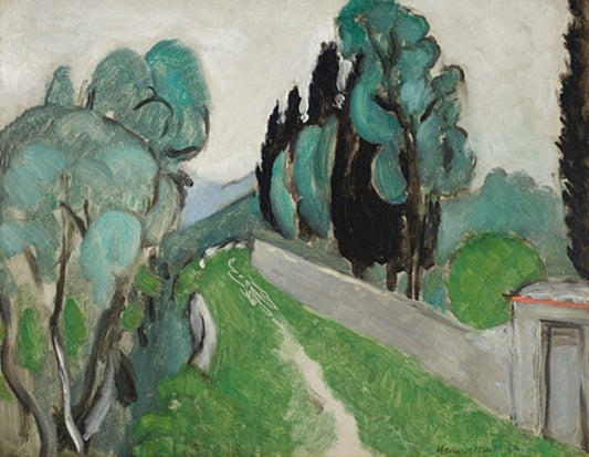 Art Print &quot;Paysage avec cyprès et oliviers aux environs de Nice (1918)&quot; by Henri Matisse (1918)