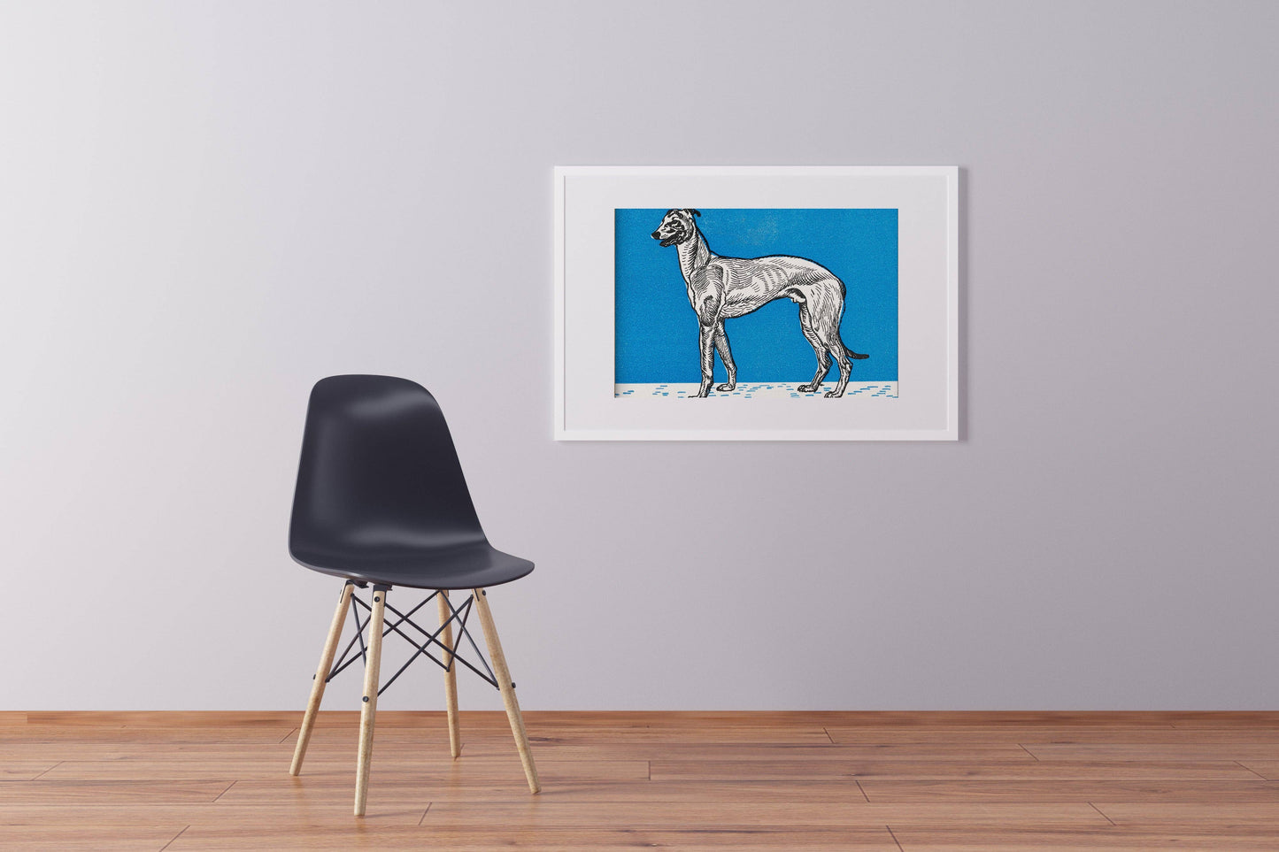 Greyhound (1912) by Moritz Jung - Blue Greyhound Art Print