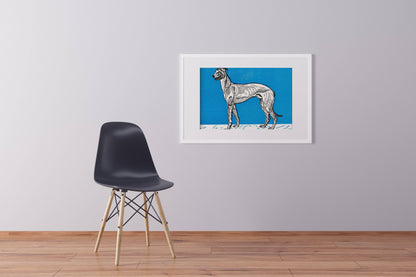 Greyhound (1912) by Moritz Jung - Blue Greyhound Art Print