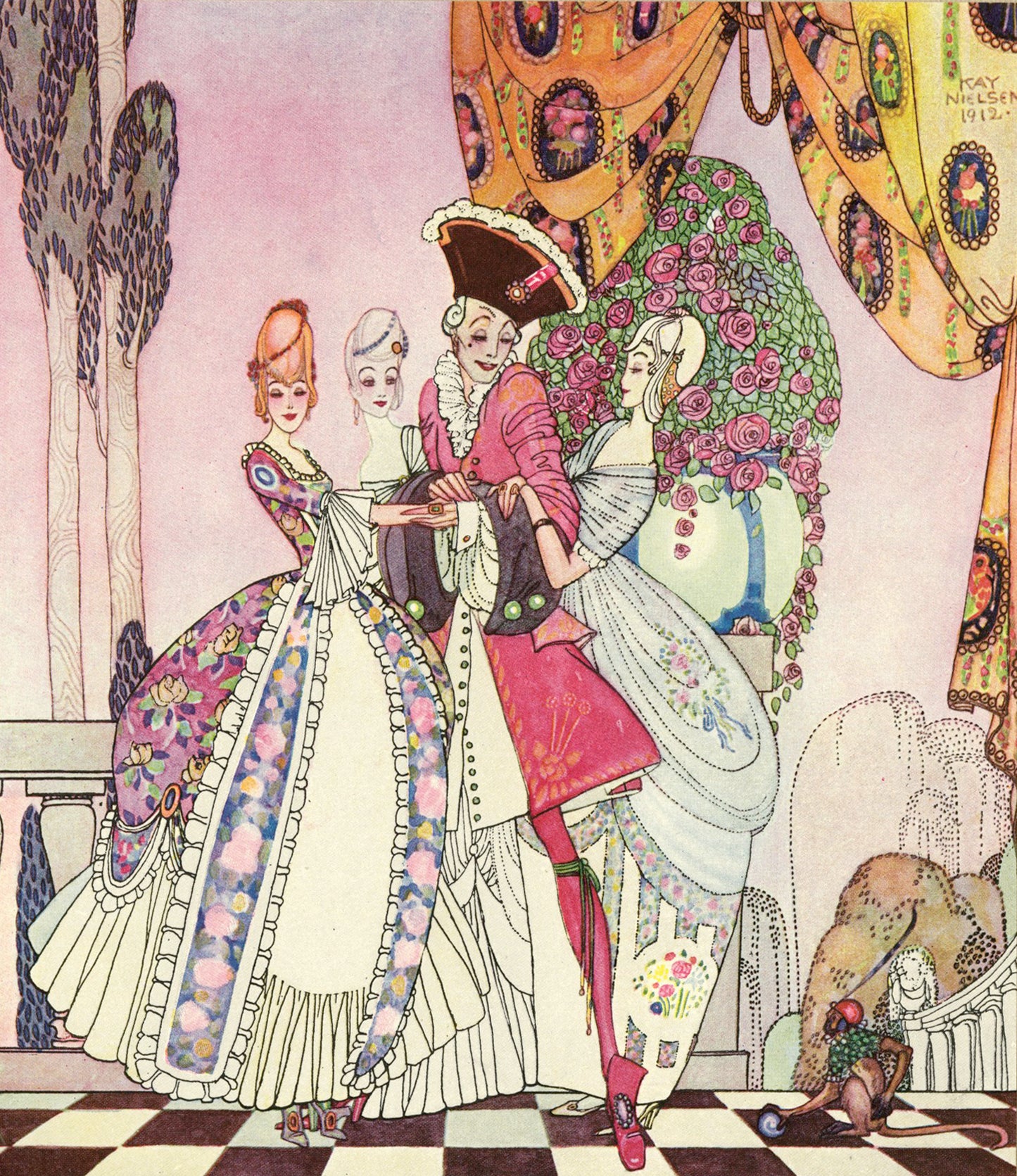 Fairytale Art Print - Twelve dancing princesses (1912) by Kay Rasmus Nielsen