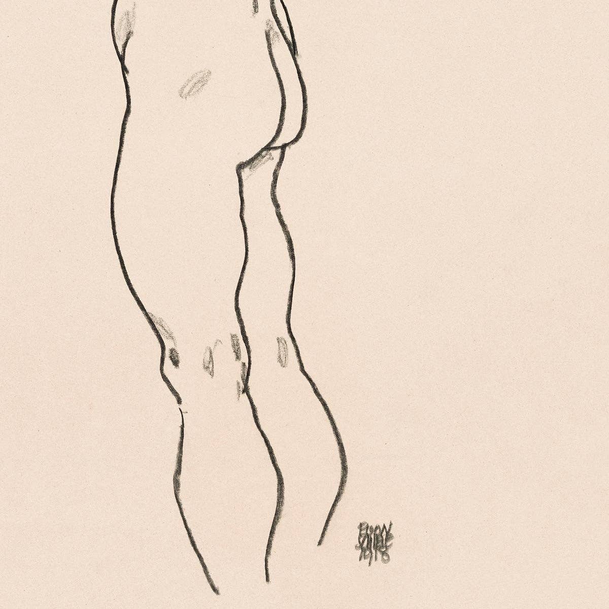 Standing Nude Girl by Egon Schiele