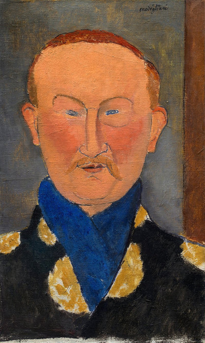 Amedeo Modigliani's L&eacute;on Bakst (1917) famous painting.