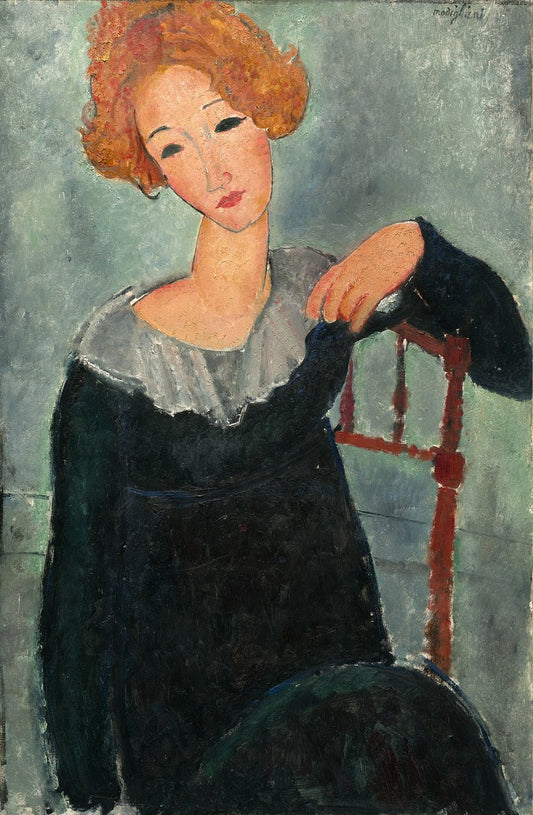 Amedeo Modigliani's Woman with Red Hair (1917) famous painting.