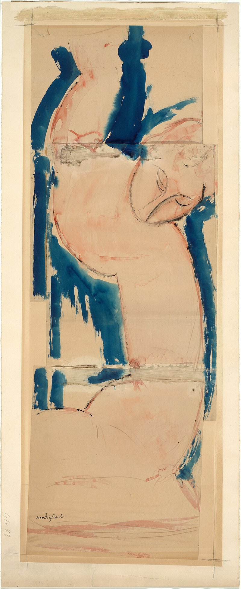 Caryatid: Rose and Blue by Amedeo Modigliani