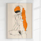 Standing Nude with Orange Drapery by Egon Schiele