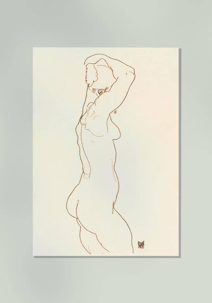 Naked Woman, Back View by Egon Schiele