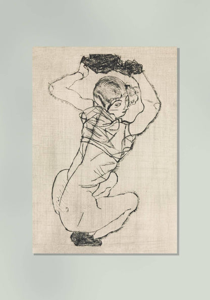 Squatting Woman by Egon Schiele