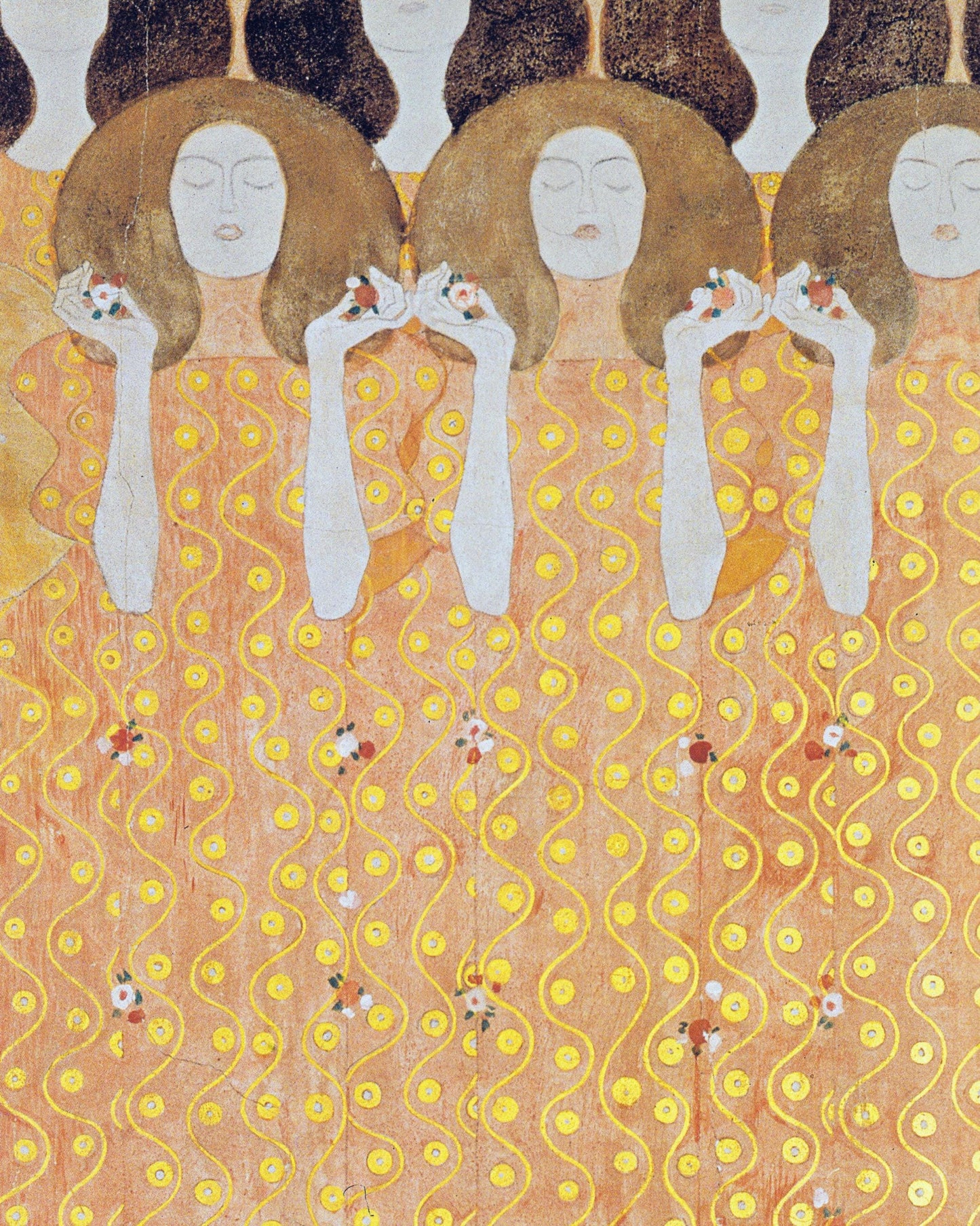 Yellow and Gold Gustav Klimt Women Stunning Digital Art Wall Art Printable - Instant Download Floral Design for Home Decor and Gallery Wall