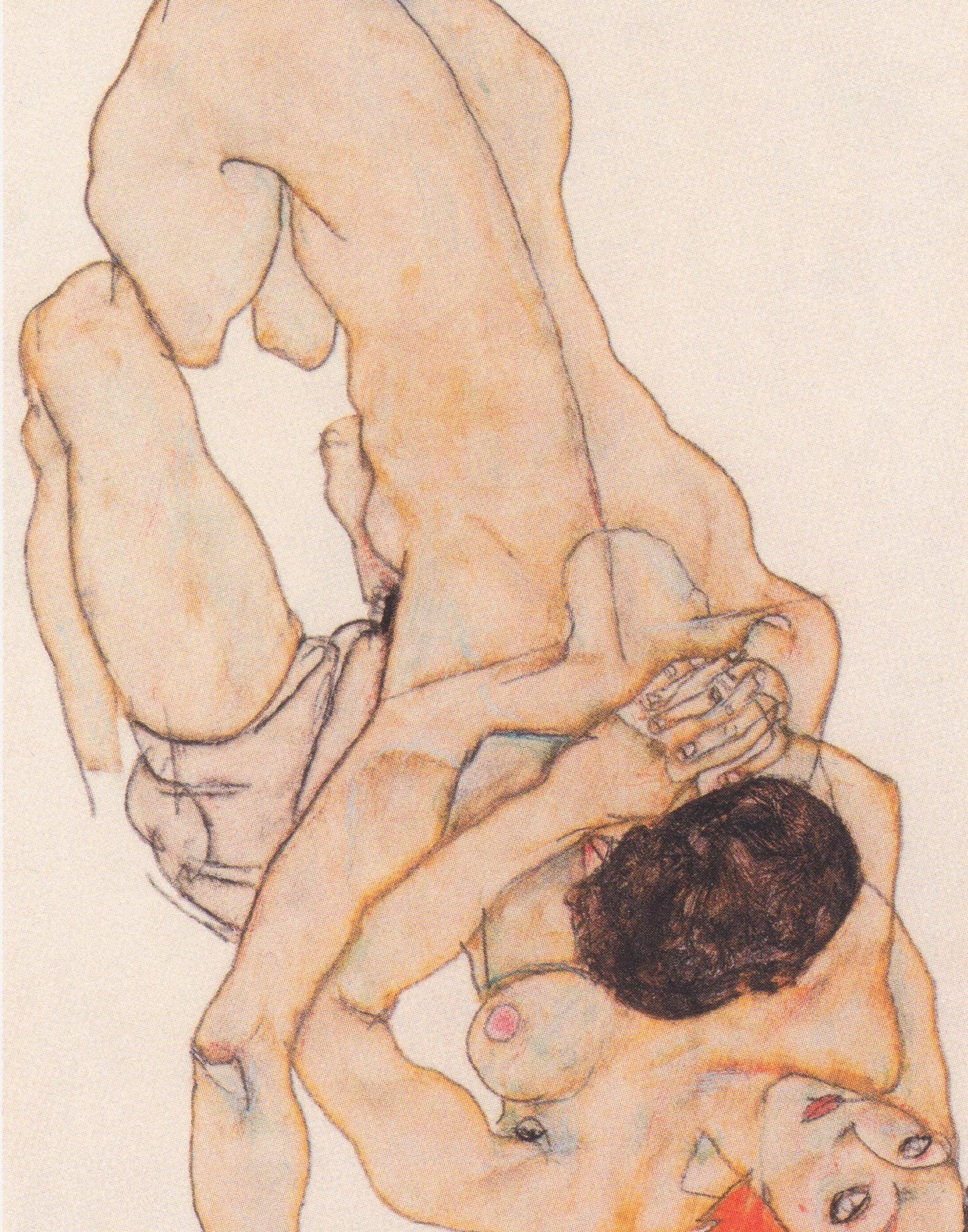 Queer Erotic Art by Egon Schiele Instant Download Lesbian Lovers Watercolor Art Print | Expressionist Erotic Wall Art | LGBTQIA+ Artwork