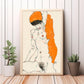 Standing Nude with Orange Drapery by Egon Schiele Erotic Line Art Vibrant Digital Art Wall Art Printable - Instant Download