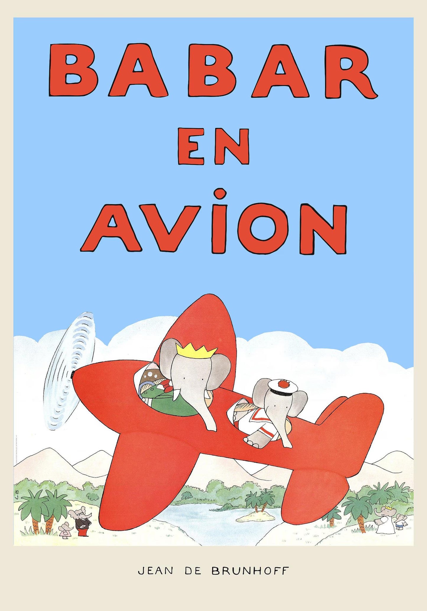 Babar the elephant wall decor printable wall art nursery decor kids gift retro wall art illustration print nursery decor cute wall art