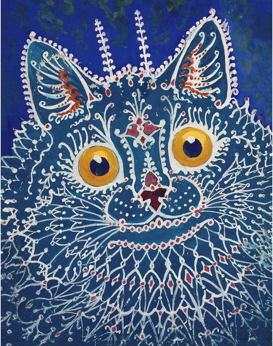 Gouache by Louis Wain - "A Cat in 'gothic' style" (whitespace trimmed)