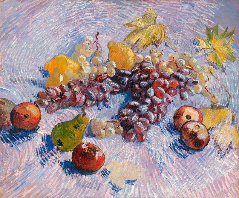 Grapes, Lemons, Pears, and Apples (1887) by Vincent van Gogh