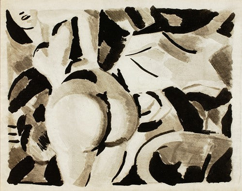 This image presents a striking art print titled "Nude Woman, Back View" by Carl Newman, reflecting a minimalist approach to portraying the human form. The artwork, rendered in a monochrome palette, captures the delicate contours and soft outlines of the female form from behind, emphasizing the natural curves and muscular tension in the pose.