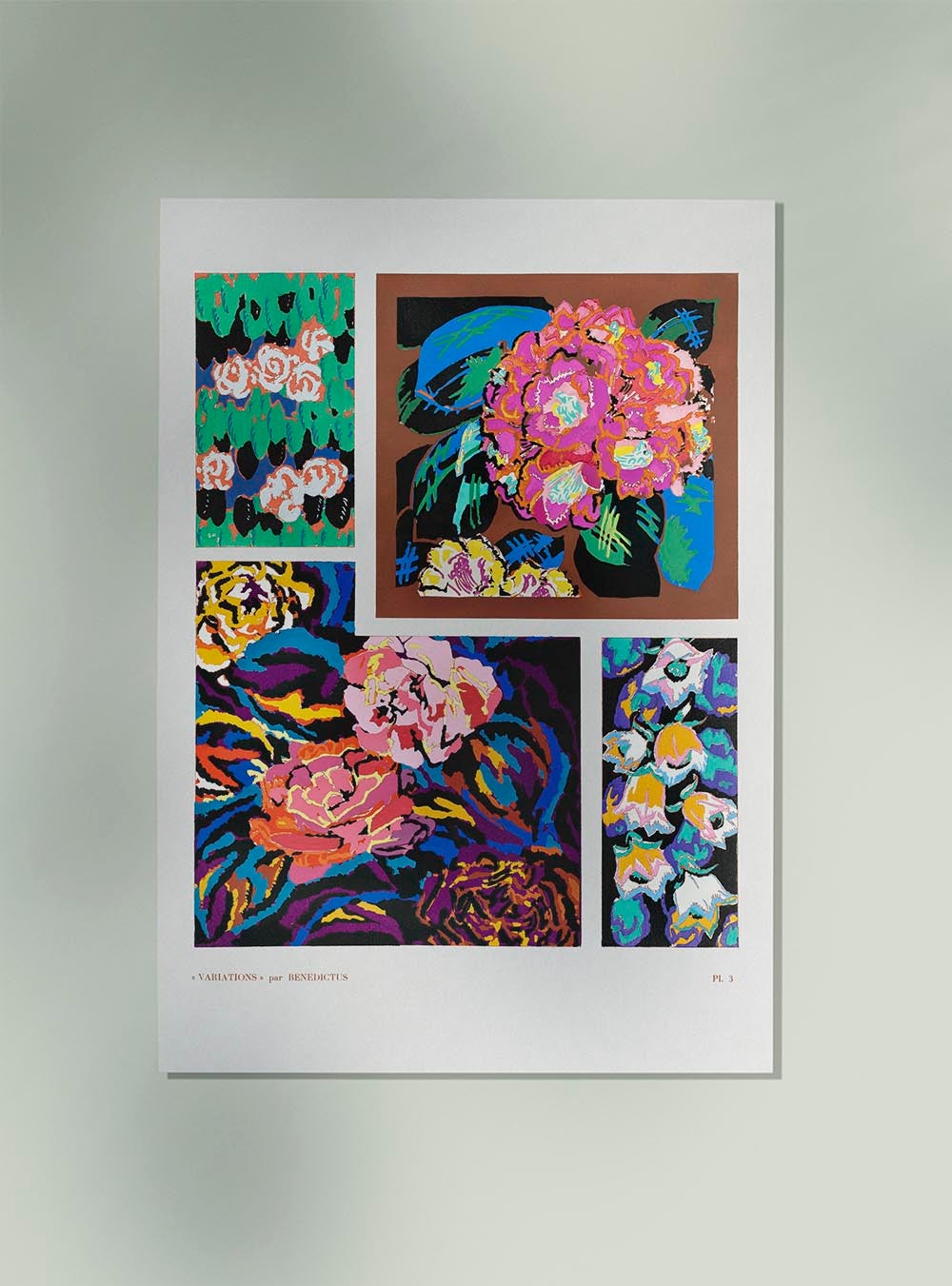 Floral Vintage Art Deco Pattern, Variation 3 by Édouard Bénédictus