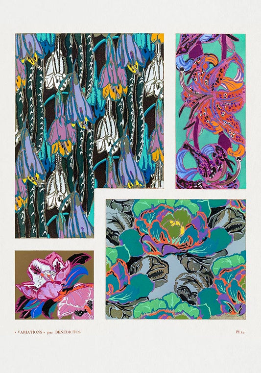 Vintage Floral Art Deco Pattern, Variation 12 by Édouard Bénédictus