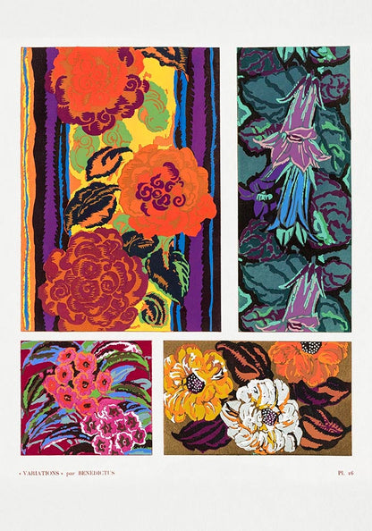 Vintage Floral Art Deco Pattern, Variation 16 by Édouard Bénédictus
