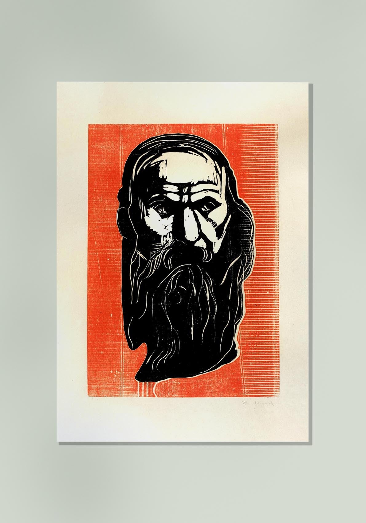 Edvard Munch Head of an Old Man Art Poster