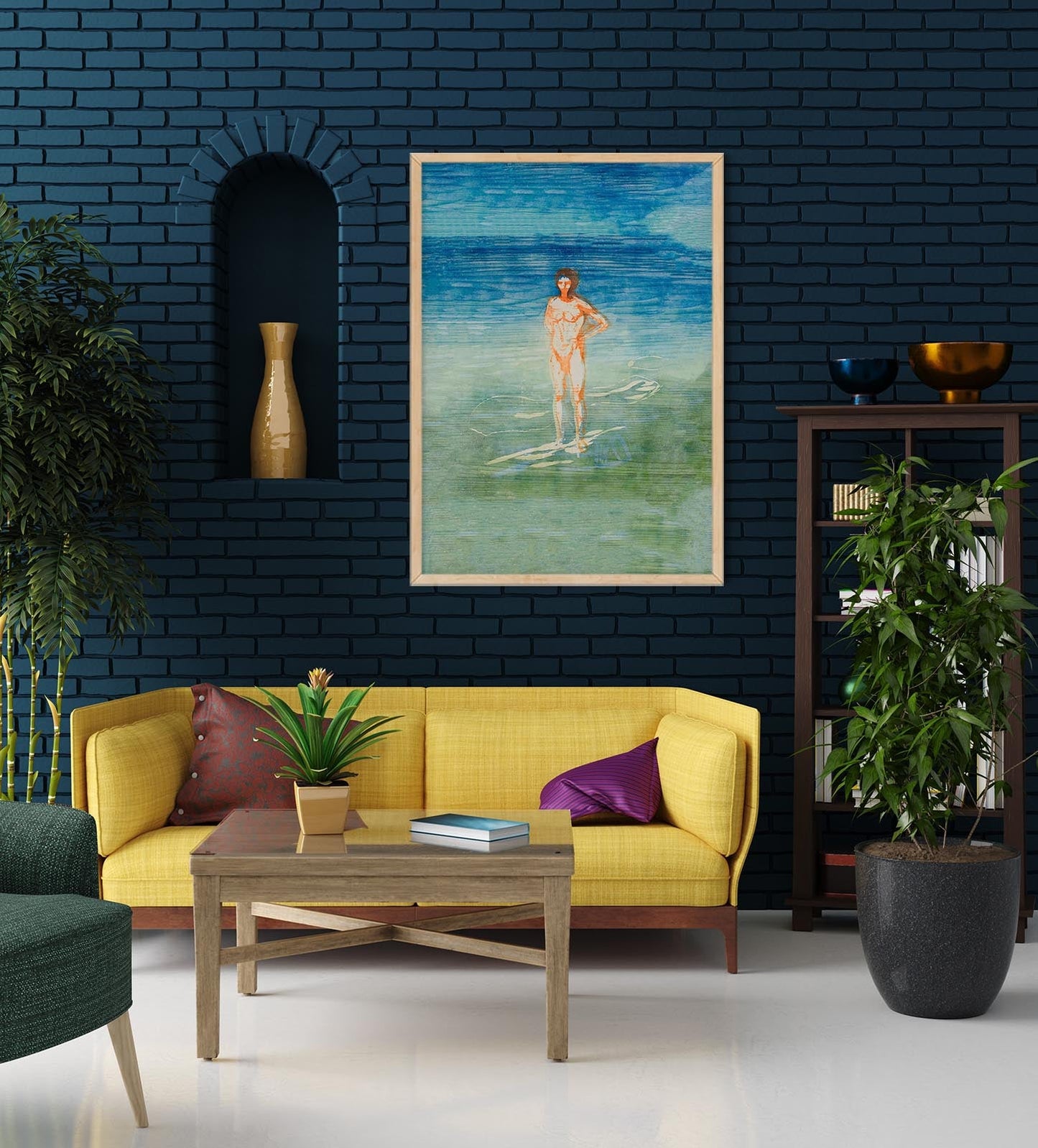 Edvard Munch Man Bathing Art Poster