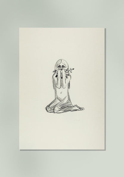 Edvard Munch Omega and the Flower Art Poster