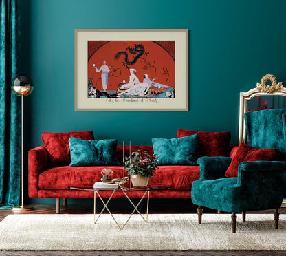 Chez la Marchande de Pavots Vintage Poster