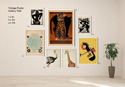 Vintage Art Gallery Wall Set of 7 Poster