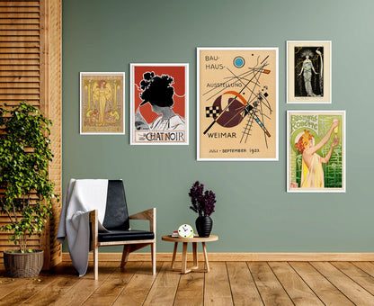 Art Nouveau Gallery Wall (Set of 5 Prints)