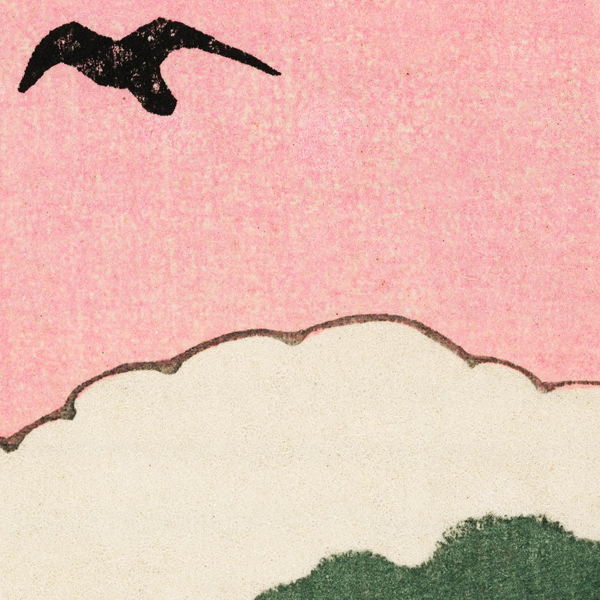 Pink Sky and Birds by Watanabe Seitei